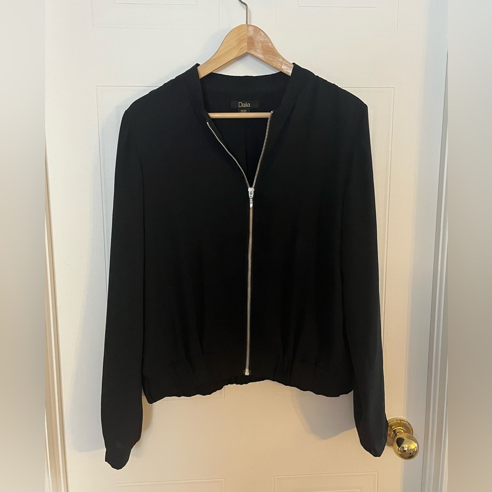 # 19- Dalia Black Bomber Jacket Versatile Outerwear